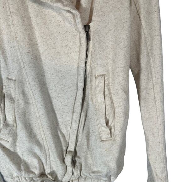 Lucky Brand Beige Oatmeal Long Sleeve Linen Blend Front Zip Jacket Women Sz XS - Picture 4 of 11